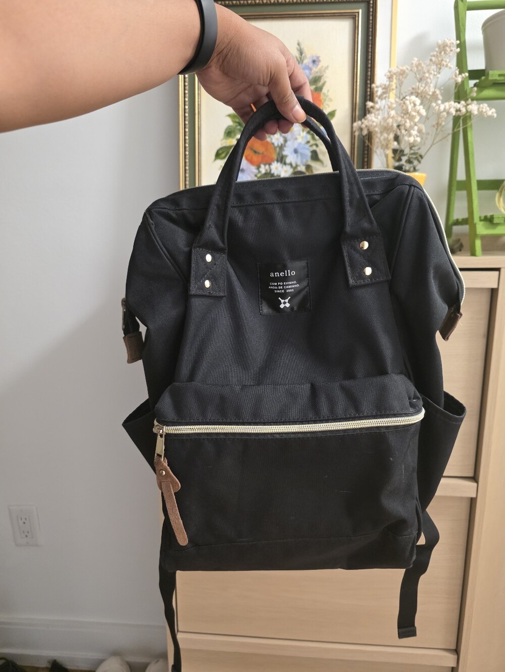 anello Classic Kuchigane Waterproof Canvas Backpack - Wide Opening Travel & Scho